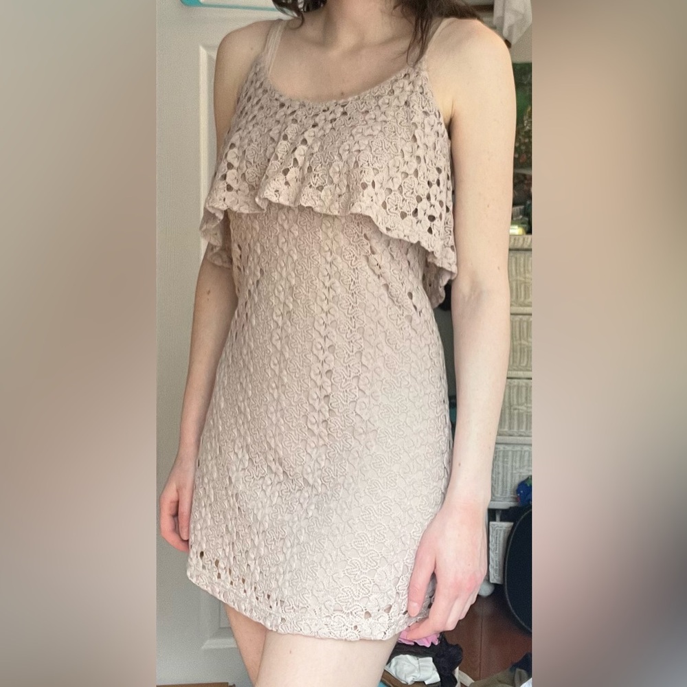 Beige cream Lacey Dress